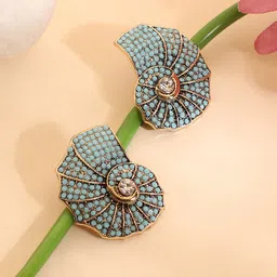 SOHI Gold-Plated Contemporary Studs Earrings-picture-45