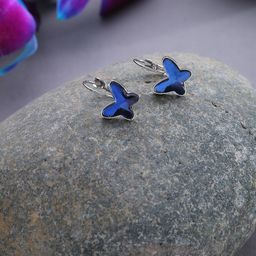 SOHI Blue Butterfly Stone Studded Designer Studs-picture-5