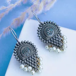 ATIBELLE German Silver Plated Artificial Beads-Beaded Drop Earrings-picture-34