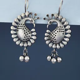 ATIBELLE Silver-Plated Paisley Shaped Drop Earrings-image-93