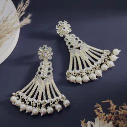 ATIBELLE Gold Plated Contemporary Drop Earrings-image-66