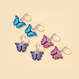 EL REGALO Set of 3 Butterfly Shaped Hoop Earrings-picture-17