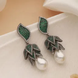 Saraf RS Jewellery Silver-Plated Contemporary Drop Earrings-picture-37