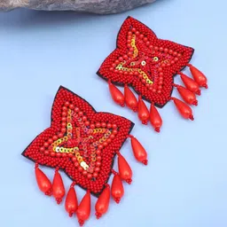 Crunchy Fashion Red Contemporary Drop Earrings-picture-18