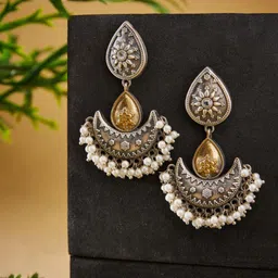 Fabindia Beaded Contemporary Drop Earrings-picture-29