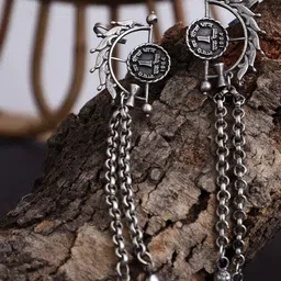 VENI Silver-Plated Oxidized Contemporary Drop Earrings-image-16