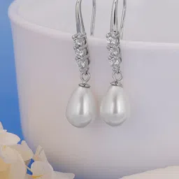 GIVA Women 925 Sterling Silver Rhodium-Plated Contemporary Drop Earrings-picture-37