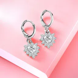 Peora Silver-Plated Contemporary Drop Earrings image 1