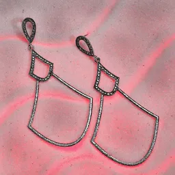 SOHI Silver-Plated Stone-Studded Contemporary Drop Earrings-picture-15