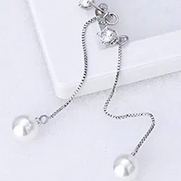 MYKI Silver-Toned Contemporary Drop Earrings-picture-26