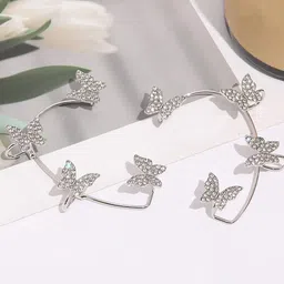 Jewels Galaxy Silver-Plated Contemporary Drop Earrings image 1