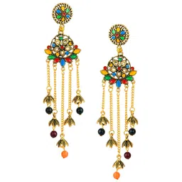 DESI COLOUR Gold-Toned Contemporary Drop Earrings image 1