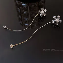 Shining Diva Fashion Gold-Plated Drop Earrings image 1