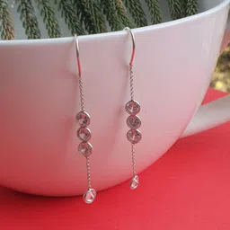 FIROZA Silver-Plated Contemporary Sui Dhaaga Drop Earrings-picture-29