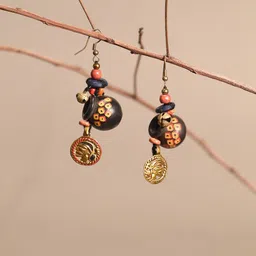 AAKRITI ART CREATIONS Brass-Plated Contemporary Drop Earrings-picture-12