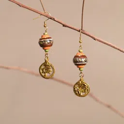 AAKRITI ART CREATIONS Brass-Plated Contemporary Drop Earrings-image-29