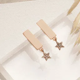 JOKER & WITCH Beige & Gold-Toned Contemporary Morning Glow Drop Earrings-picture-36