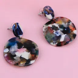 Silver Shine Multicoloured Contemporary Drop Earrings-picture-21