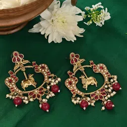 Fida Gold Plated Contemporary Drop Earrings-image-61