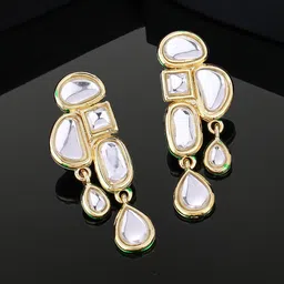 Estele Gold-Plated Geometric Drop Earrings-image-22