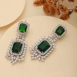 Saraf RS Jewellery Silver-Plated AD Studded Classic Drop Earrings-picture-50