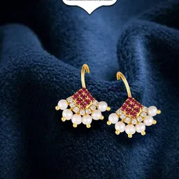 Vighnaharta Gold-Plated Artificial Beads Teardrop Shaped Bugadi Earrings-picture-28