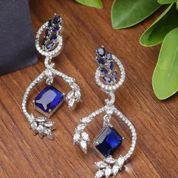 ZENEME Rhodium-Plated Drop Earrings-picture-21