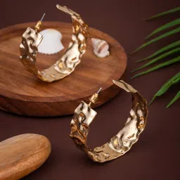 Anvik Gold-Plated Circular Half Hoop Earrings-image-52