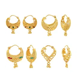 Vighnaharta Set of 4 Gold-Plated Classic Earrings-image-7