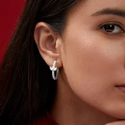 MINUTIAE Silver-Plated Floral Hoop Earrings-picture-12