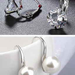 OOMPH Set Of 2 Contemporary Cubic Zirconia Hoop Earrings image 1