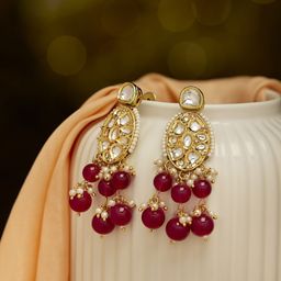 Priyaasi Opulent Gold-Plated Kundan Studded Contemporary Chandbalis-picture-26