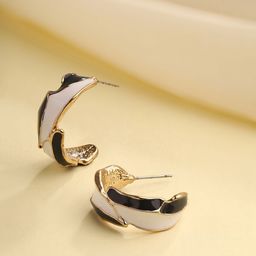 Priyaasi Gold Plated Half Hoop Earrings-picture-45