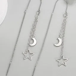MYKI Silver-Plated Contemporary Drop Earrings-image-79