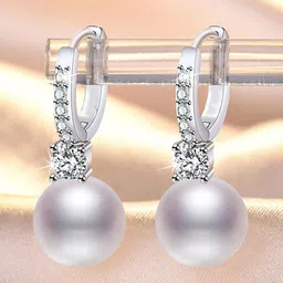 Jewels Galaxy Silver Plated AD Studded Hoop Earrings-picture-46