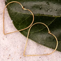 Studio One Love Brass-Plated Heart Shaped Hoop Earrings-picture-32