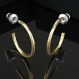 Estele Gold-Plated Crescent Half Hoop Earrings-picture-2