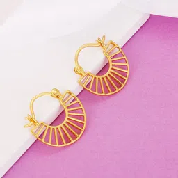 GIVA 925 Sterling Silver Gold Plated Contemporary Hoop Earrings-picture-54