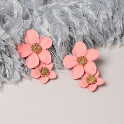 SOHI Gold-Plated Floral Drop Earrings-picture-5