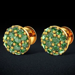 Joyalukkas BIS Hallmark 22KT Gold Stud Earrings-image-2