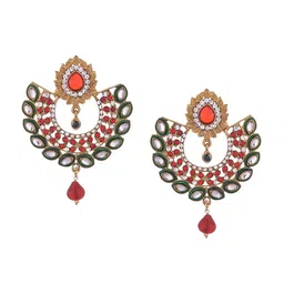 Young & Forever Women Gold-Plated Contemporary Chandbalis Earrings-picture-31