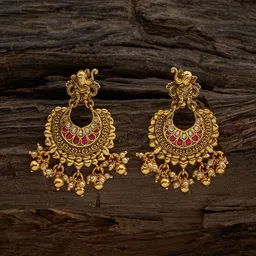 Kushal's Fashion Jewellery 92.5 Pure Silver Gold-Plated Stones Studded Chandbalis-picture-58