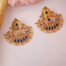 ANIKAS CREATION Blue Contemporary Chandbalis Earrings-picture-13