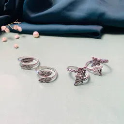 ABDESIGNS Set Of 2 German Silver-Plated Toe Rings-picture-26