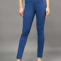 THE PAJAMA FACTORY Women Skinny Fit Washed Denim Weave Jeggings-picture-20