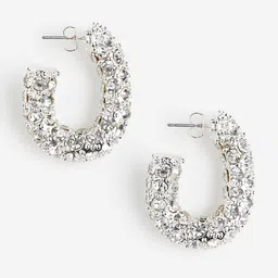 H&M Rhinestone-Decorated Hoop Earrings-picture-10