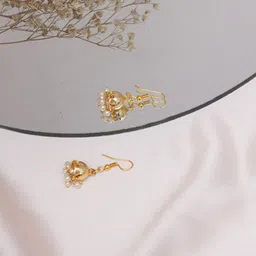 Ruby Raang Girls Gold Plated Jhumkas-picture-16