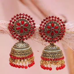 Crunchy Fashion Gold-Plated Classic Jhumkas Earrings-picture-57
