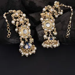 Fida Pink Geometric Jhumkas Earrings-picture-36