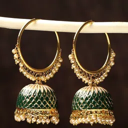 OOMPH Dome Shaped Jhumkas Earrings-picture-29